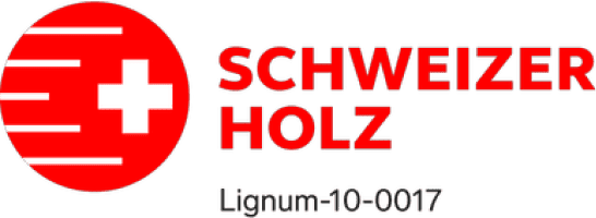 Holz aus Schweizer Wald. Die Produkte wurden gemäss den Richtlinien HSH (Schweizer Holz) zertifiziert.